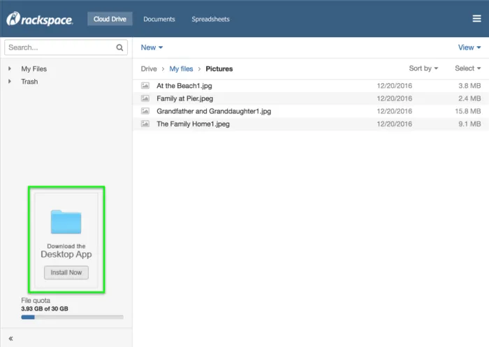 Rackspace Email inbox screenshot showing webmail interface folders messages and hosted email layout