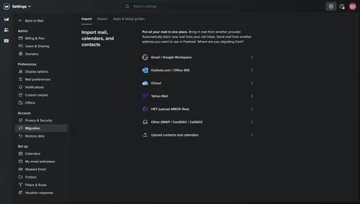 Fastmail gmail migration